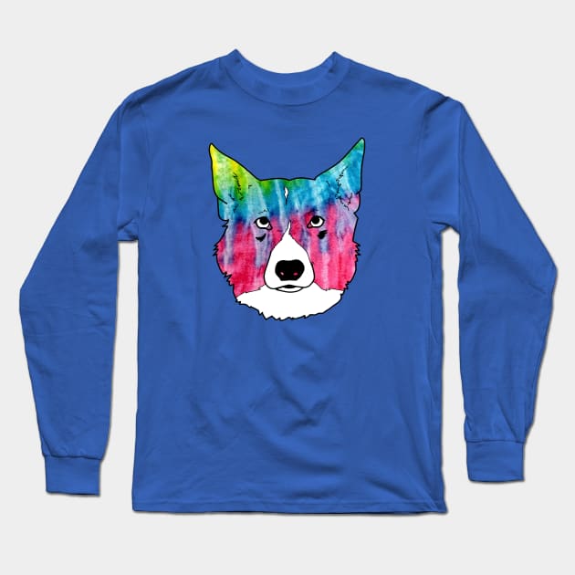 Tie Dye Doggo Version 2 Long Sleeve T-Shirt by TaliDe